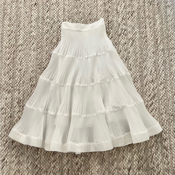 NWT! Zimmermann 
Pleated Midi Skirt 
Pearl, Size: 00 - Picture 7 of 7